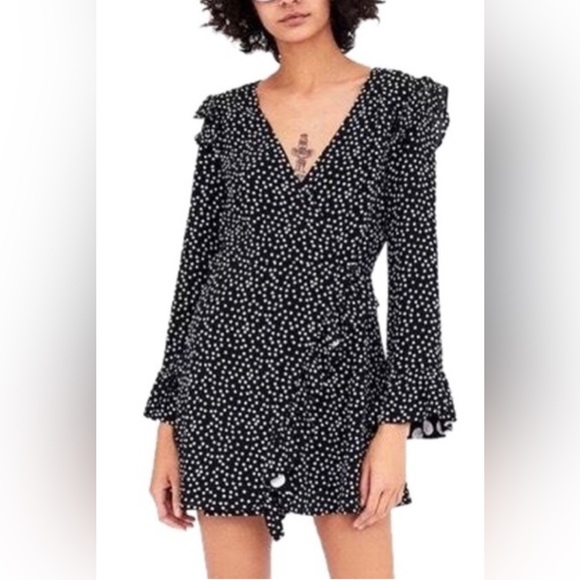Zara Polka Dot Romper Dress - Picture 2 of 6